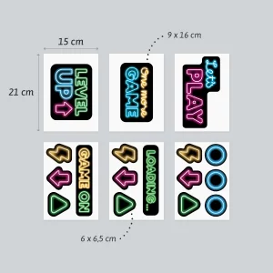 Seinätarrat: Gaming Neon